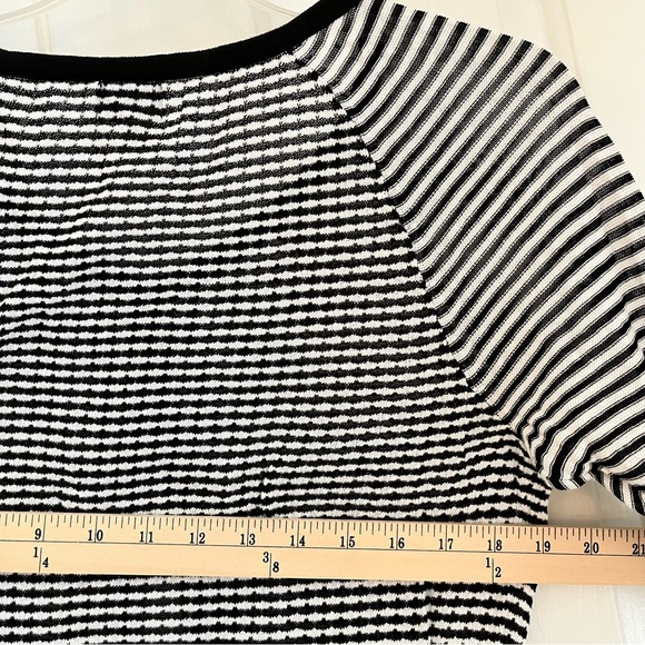 Worthington Black White Check Lightweight Buttons Knit Cardigan Sweater Size M - Picture 6 of 10